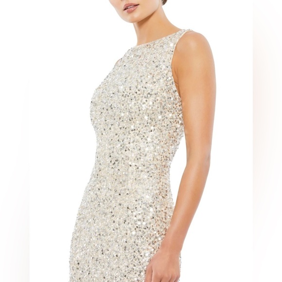 Mac Duggal 5526 NWT SLEEVELESS SEQUINED MIDI SHEATH DRESS - Picture 3 of 10